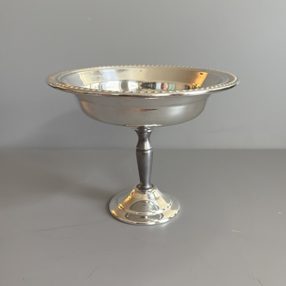 Vtg F. B. Rogers Silver Co. 5.5" Silver Plated Candy/Compote Pedestal Bowl MCM
